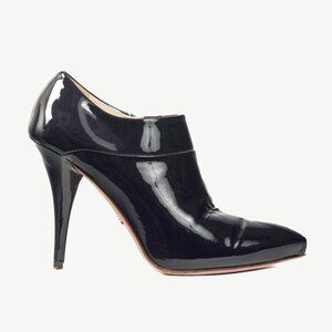Prada Purple Vernice Leather Pointed-Toe Booties